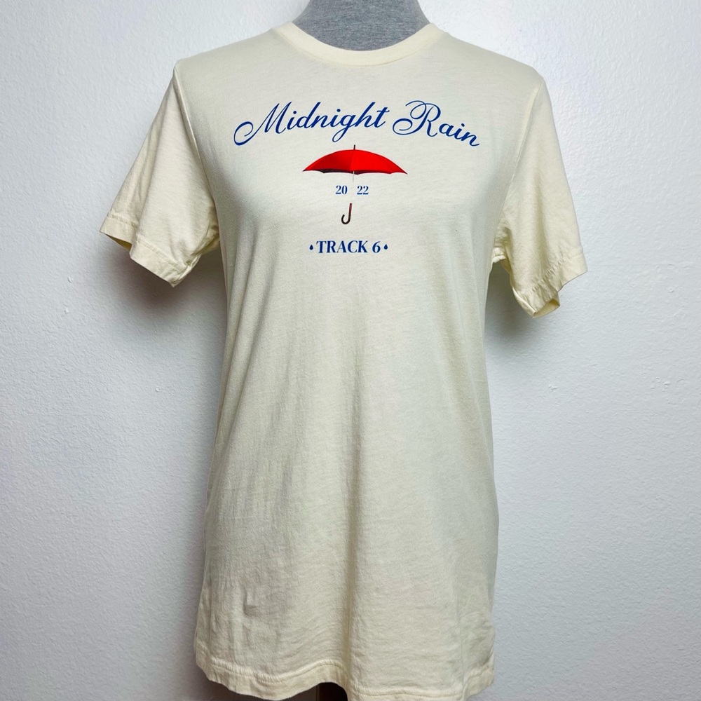NEW Taylor Swift Midnight Rain Cream Crewneck T Shirt Short Sleeve Top
